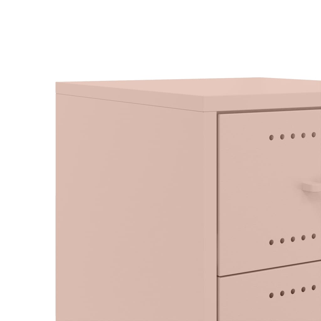 Table de chevet rose 36x39x59 cm acier - XIOS