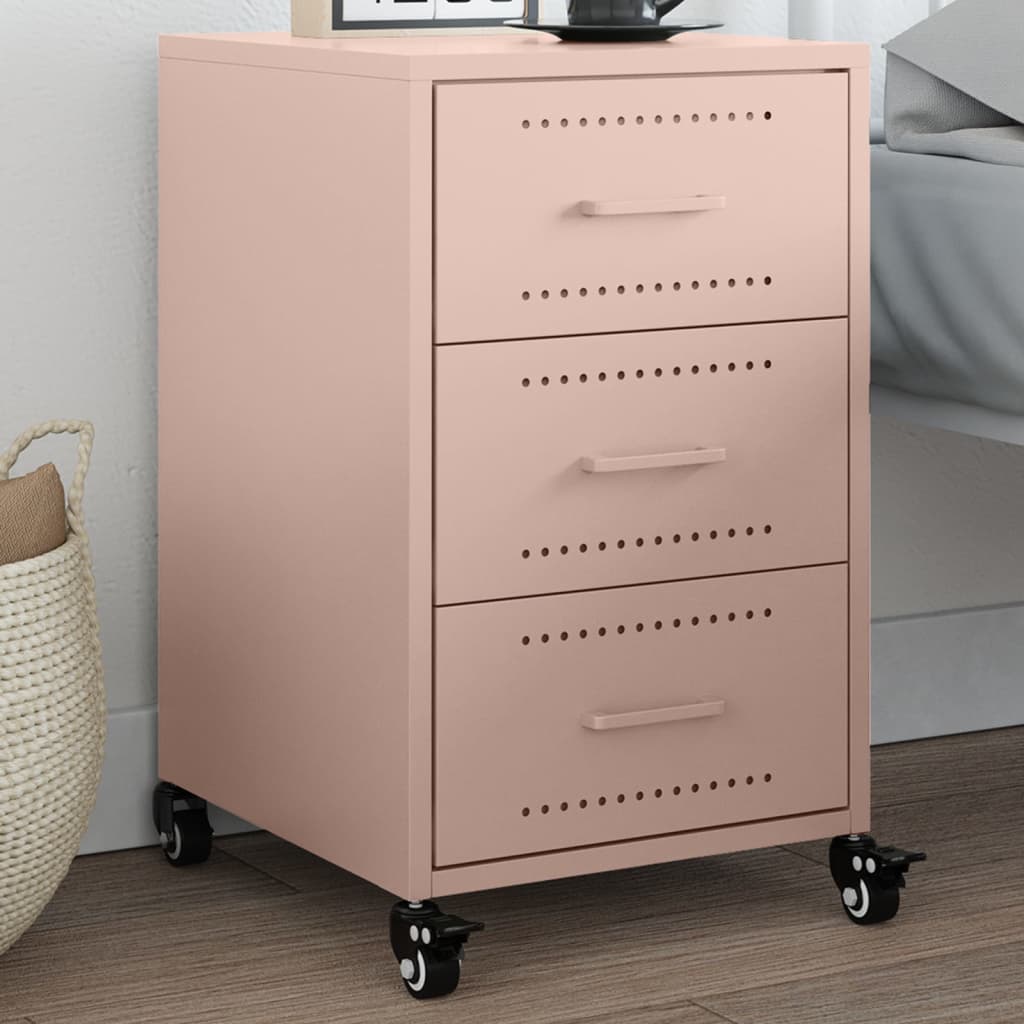 Table de chevet rose 36x39x59 cm acier - XIOS