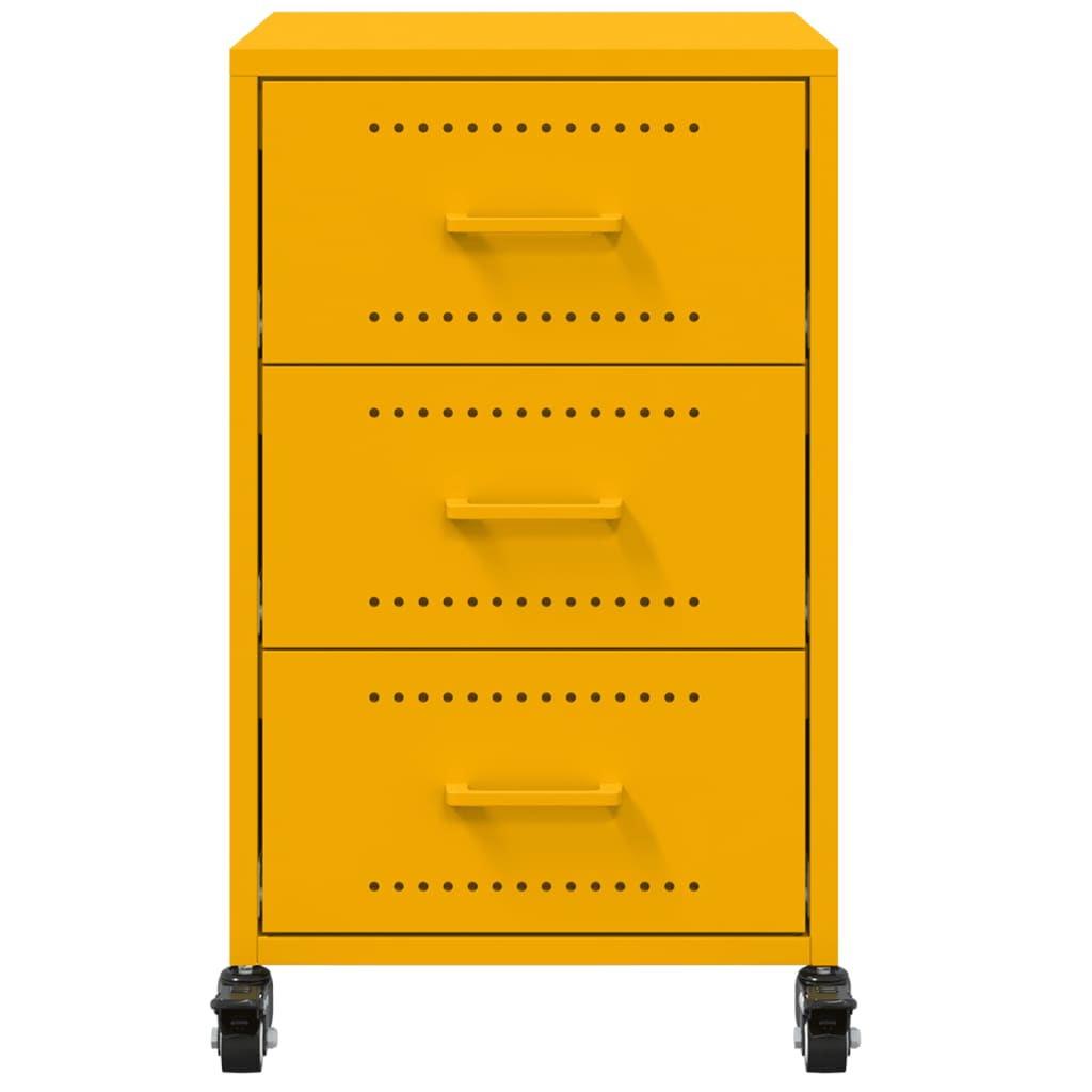 Table de chevet jaune moutarde 36x39x59 cm acier - XIOS