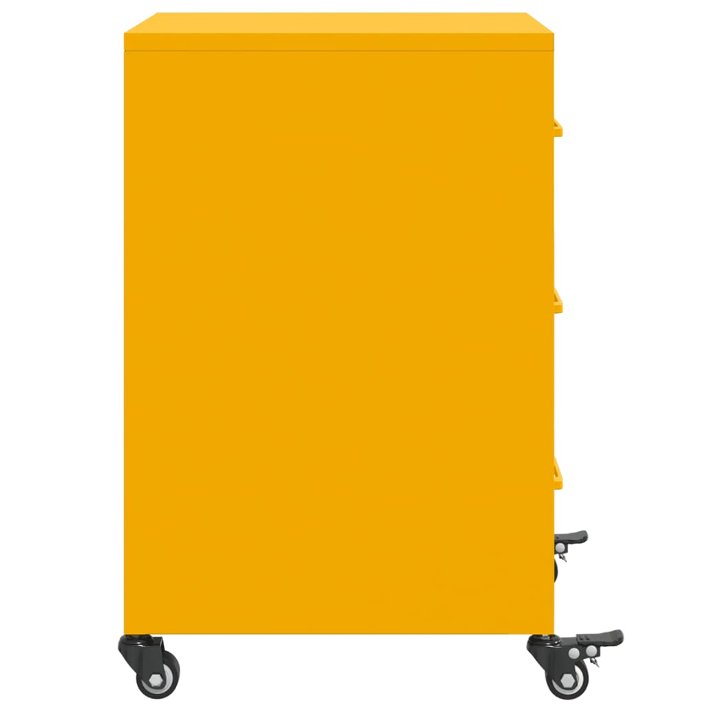 Table de chevet jaune moutarde 36x39x59 cm acier - XIOS