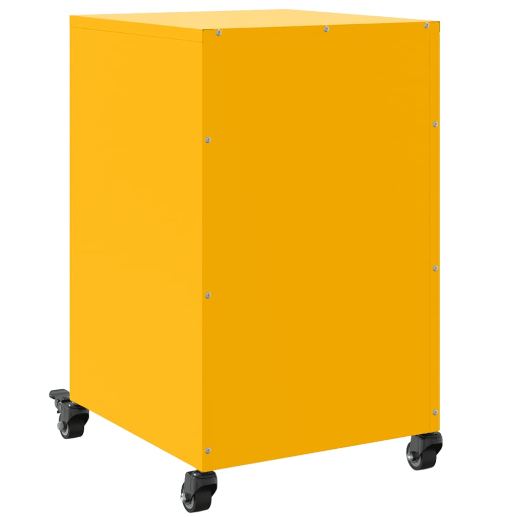 Table de chevet jaune moutarde 36x39x59 cm acier - XIOS