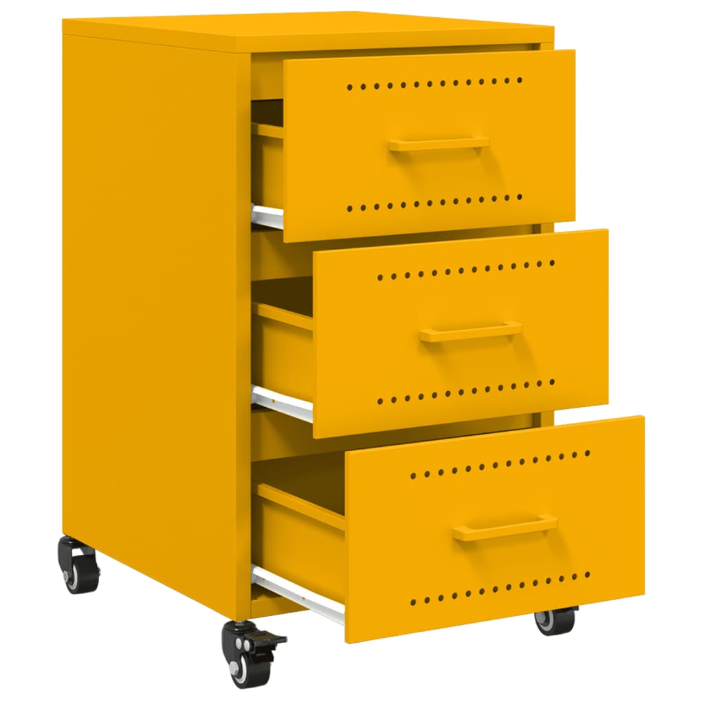 Table de chevet jaune moutarde 36x39x59 cm acier - XIOS