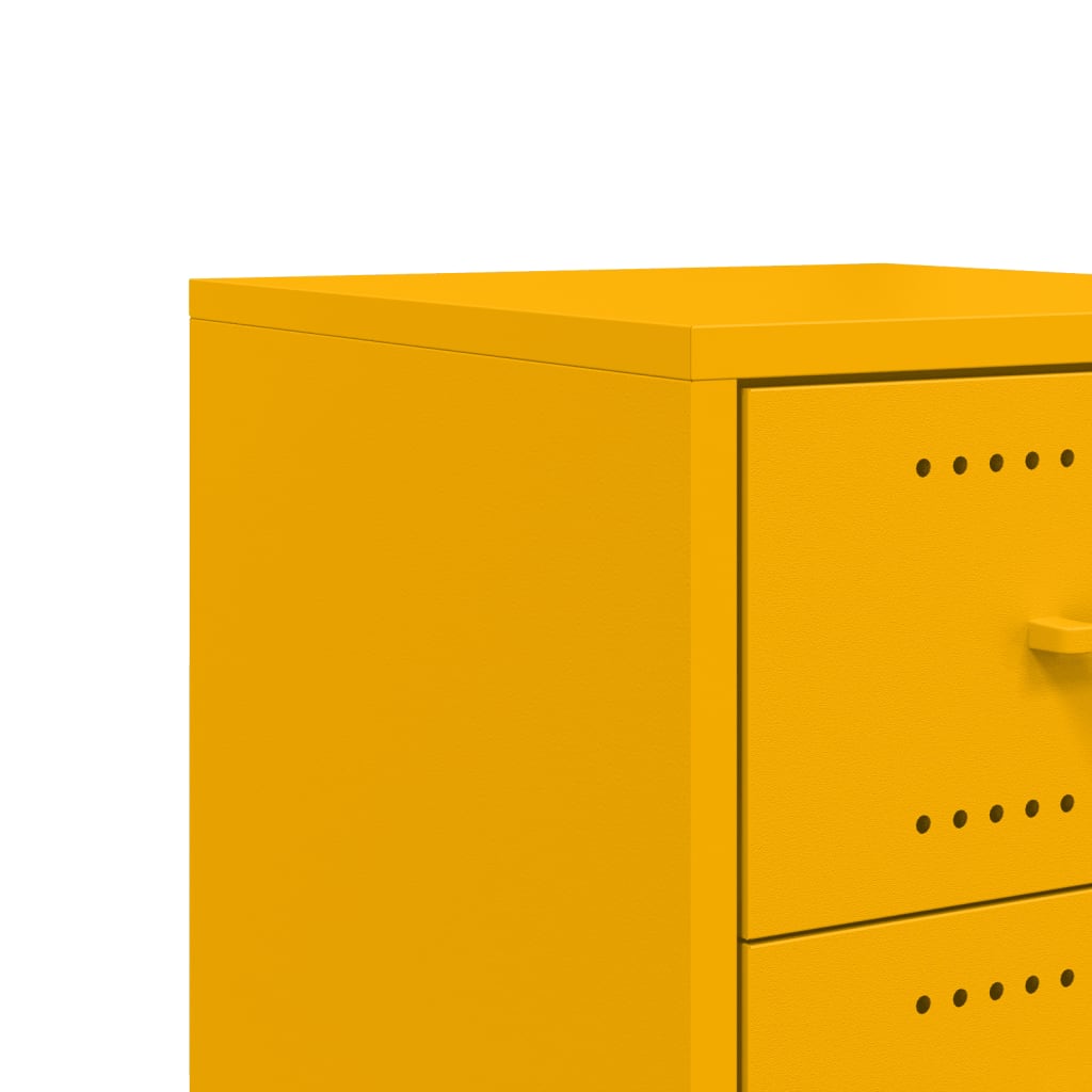 Table de chevet jaune moutarde 36x39x59 cm acier - XIOS