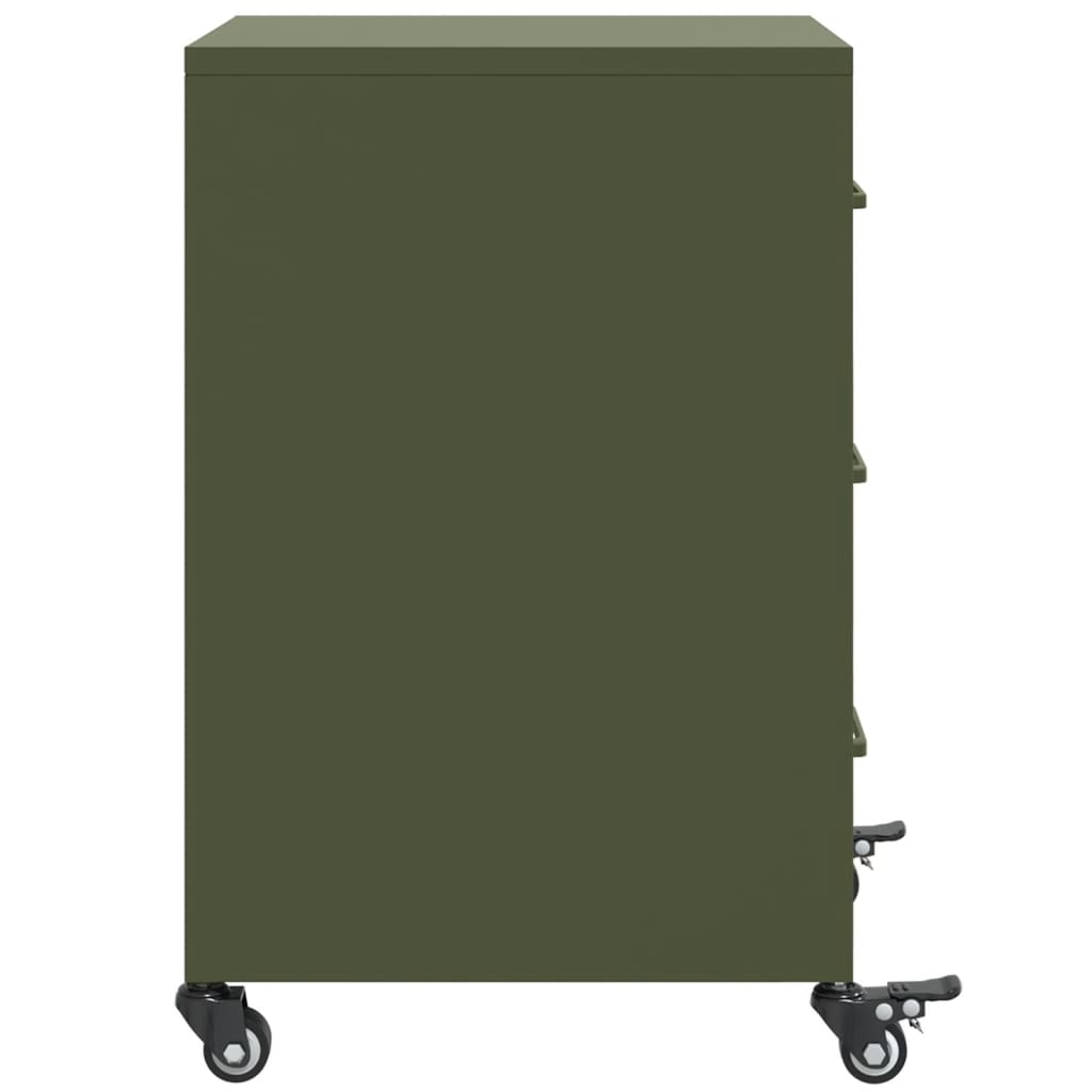 Table de chevet vert olive 36x39x59 cm acier - XIOS