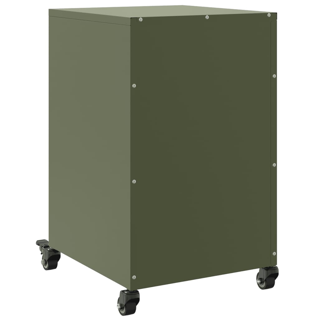 Table de chevet vert olive 36x39x59 cm acier - XIOS