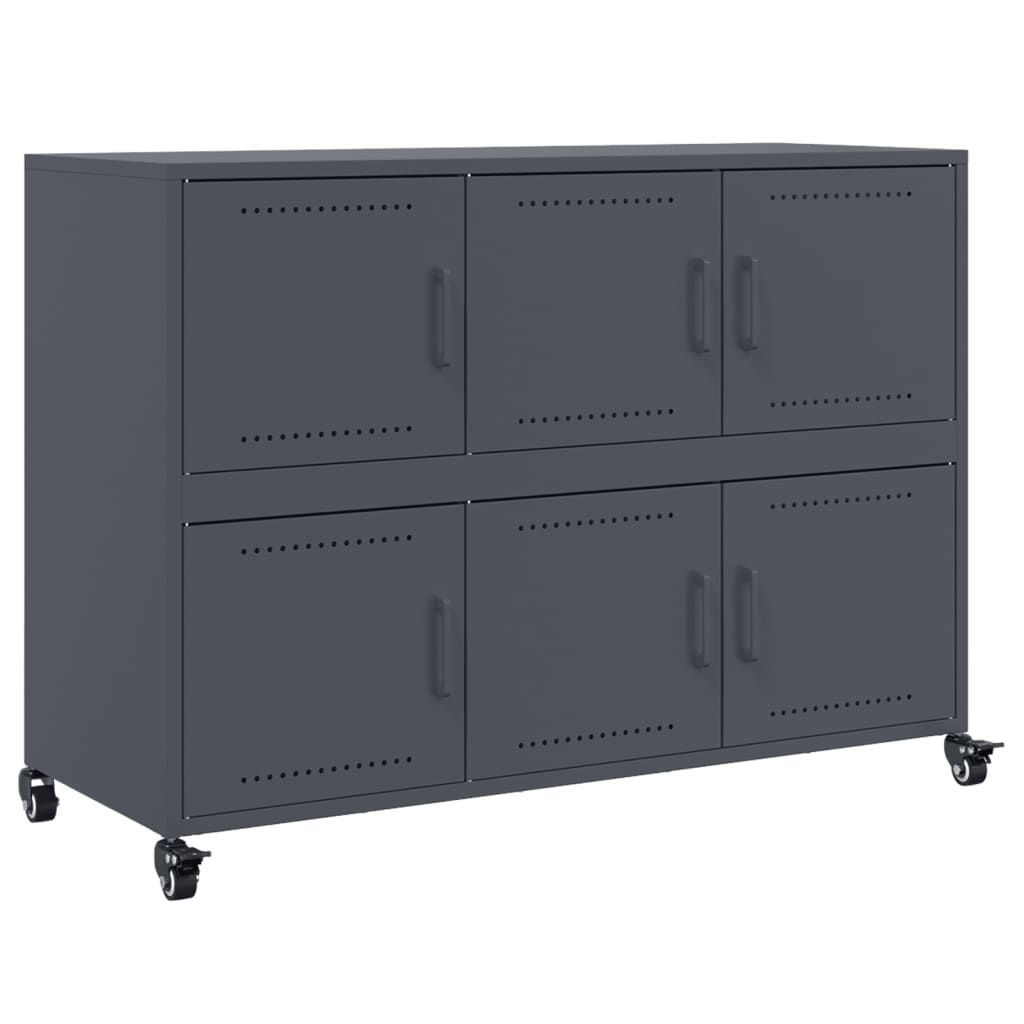 Buffet anthracite 100,5x39x72 cm acier laminé à froid - XIOS