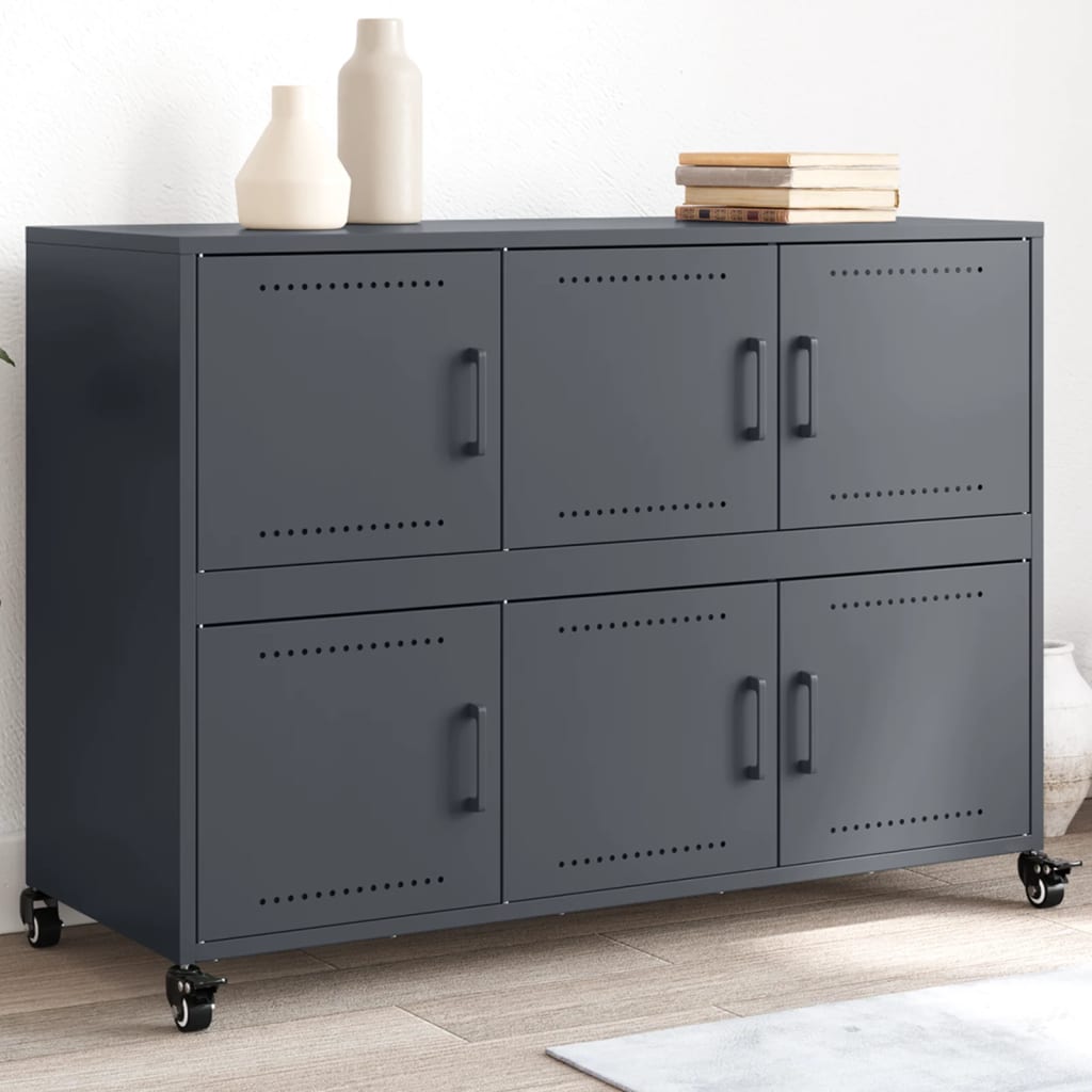 Buffet anthracite 100,5x39x72 cm acier laminé à froid - XIOS