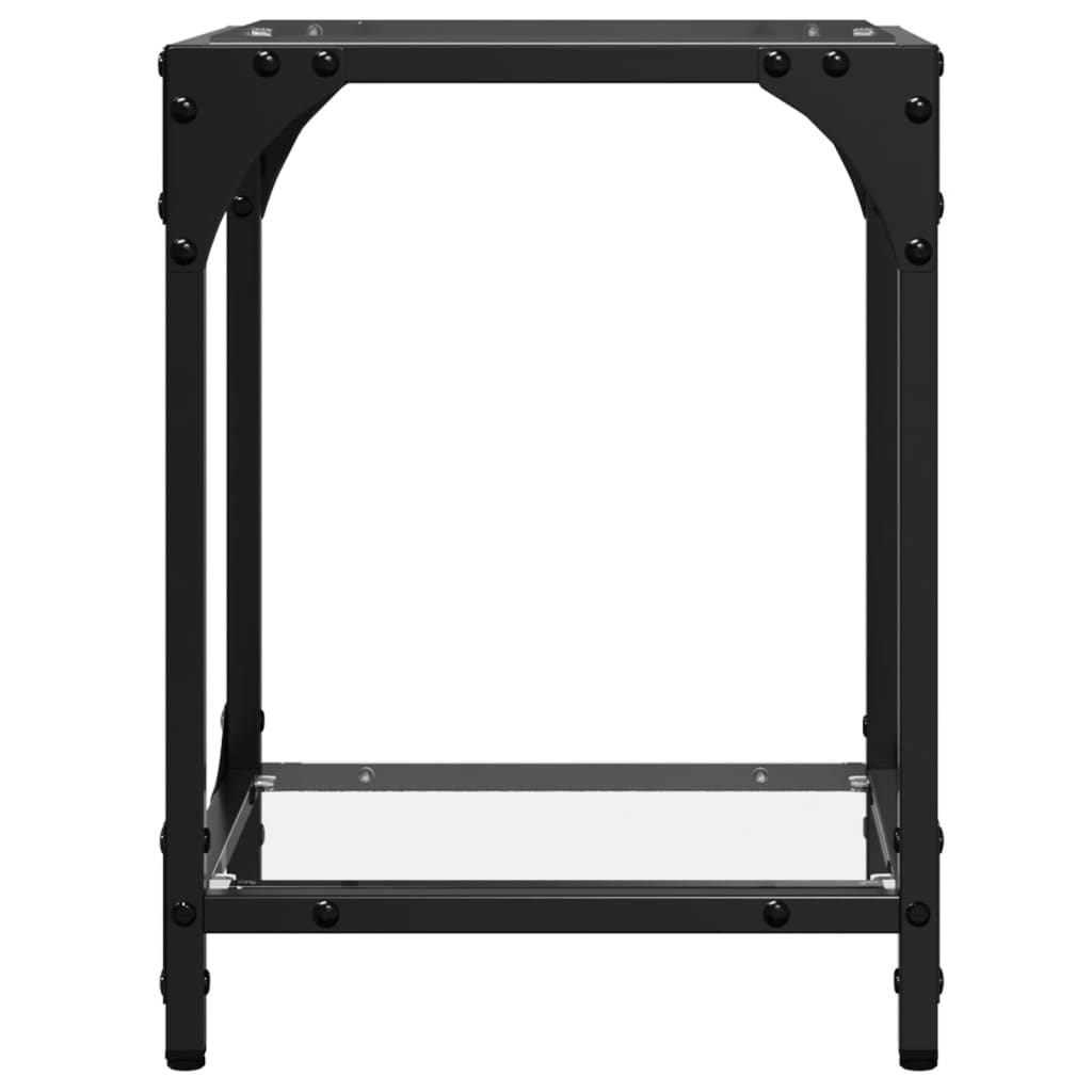 Table basse avec dessus en verre transparent 30x30x40 cm acier - XIOS