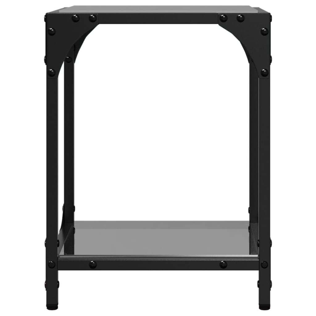 Tables basses avec dessus en verre noir 2 pcs 30x30x40 cm acier - XIOS