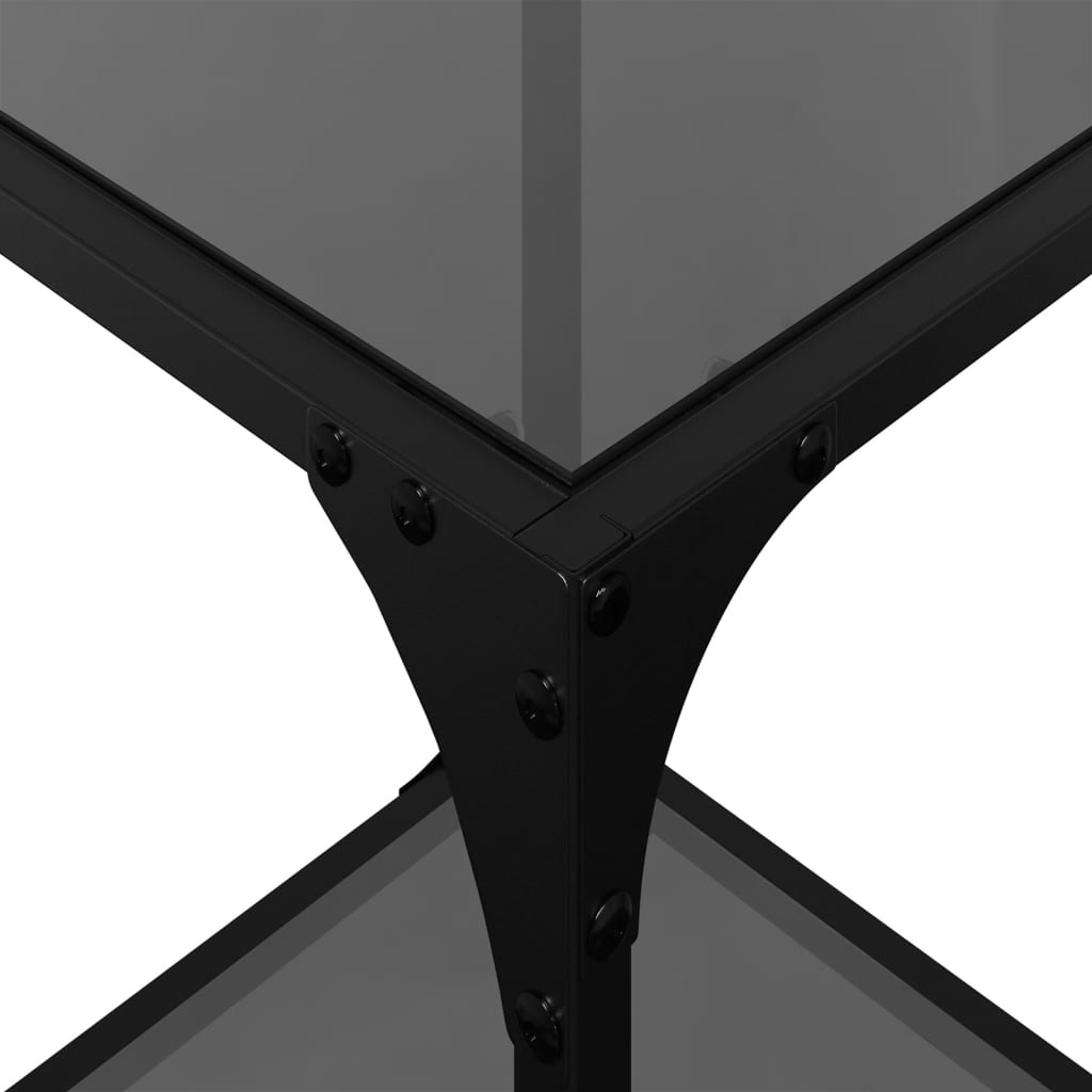 Tables basses avec dessus en verre noir 2 pcs 30x30x40 cm acier - XIOS