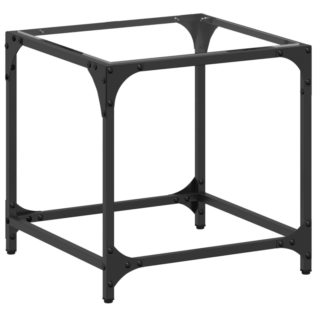 Table basse avec dessus en verre transparent 40x40x40 cm acier - XIOS