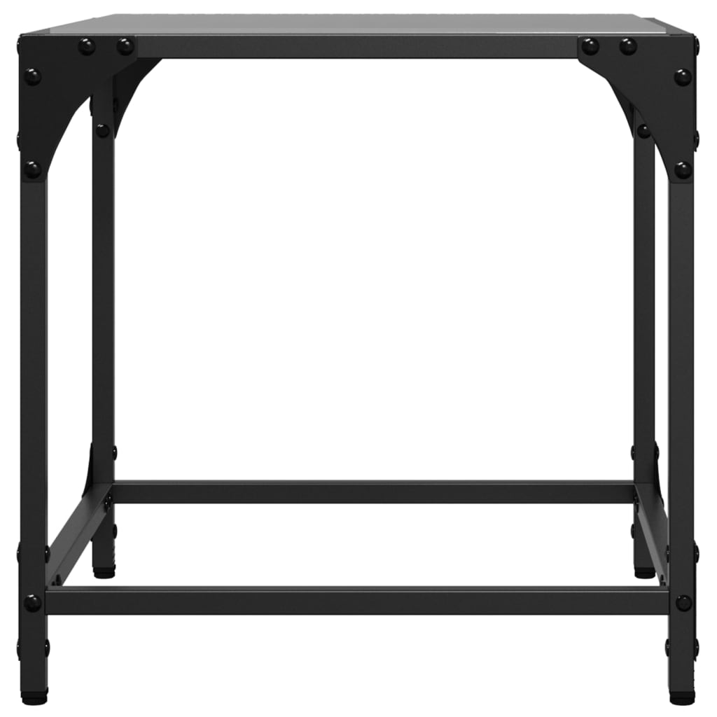 Table basse avec dessus en verre noir 40x40x40 cm acier - XIOS