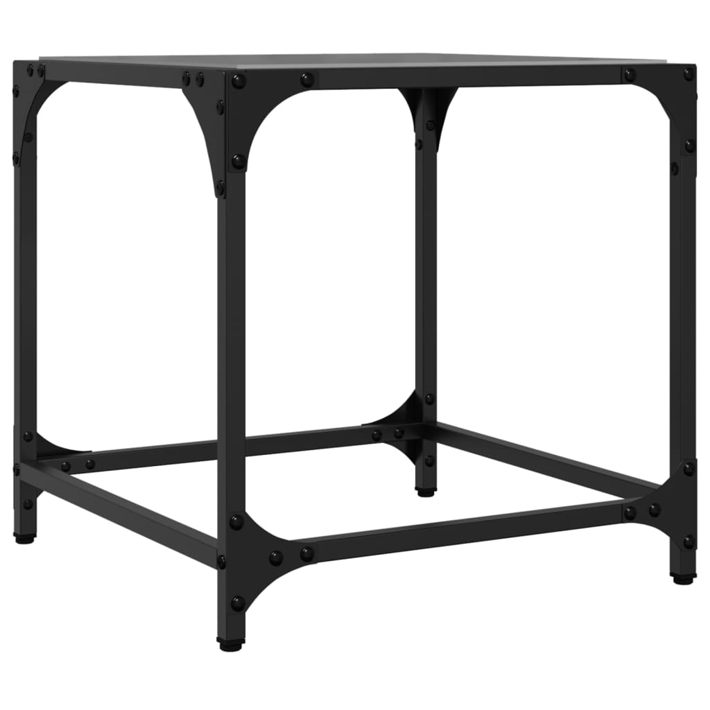 Table basse avec dessus en verre noir 40x40x40 cm acier - XIOS
