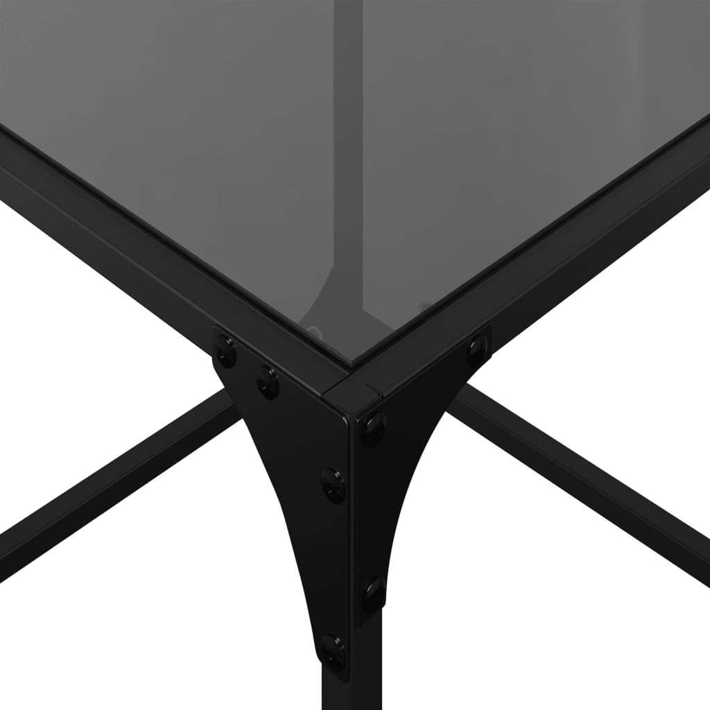 Table basse avec dessus en verre noir 40x40x40 cm acier - XIOS