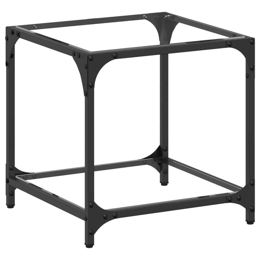 Table basse avec dessus en verre transparent 40x40x40 cm acier - XIOS