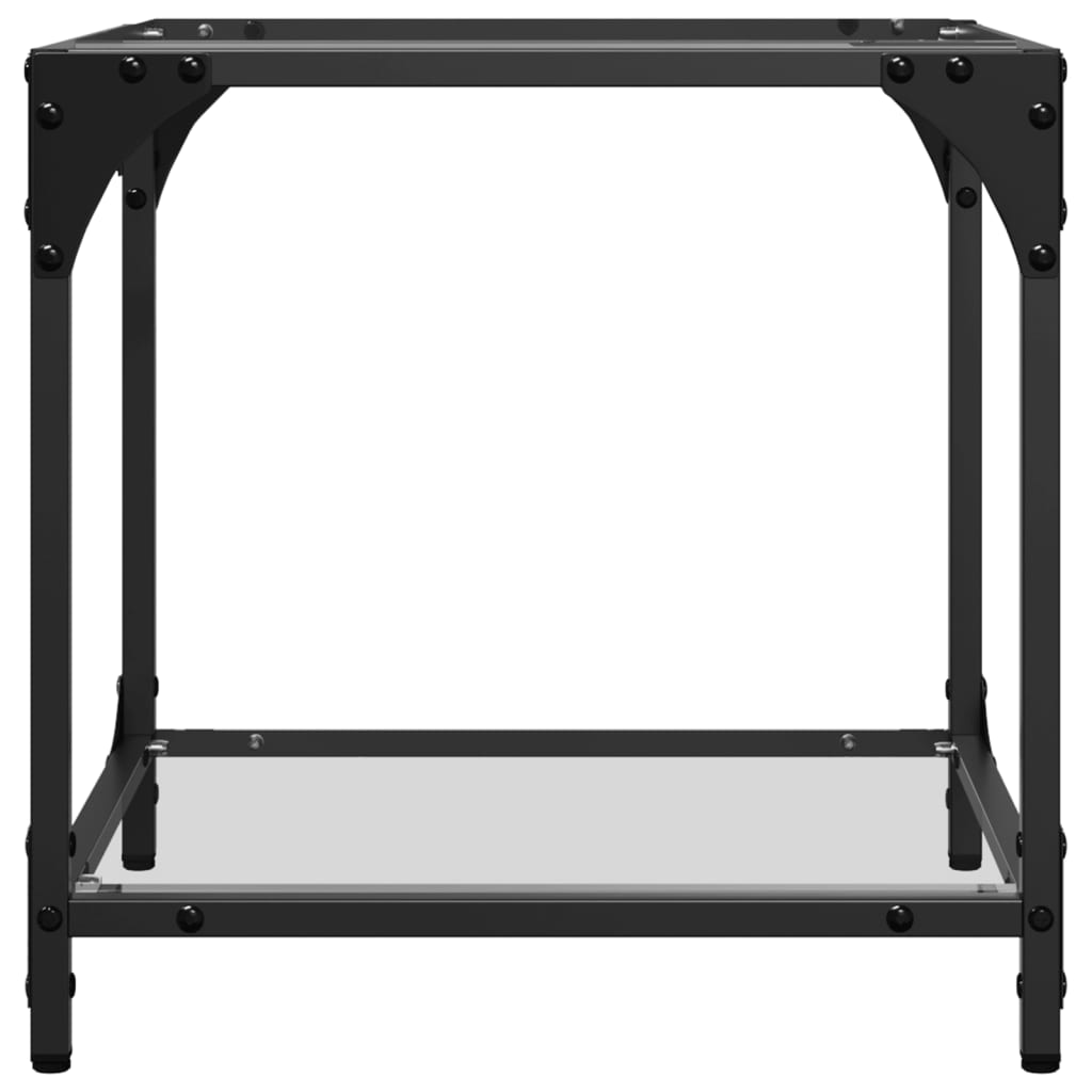 Table basse avec dessus en verre transparent 40x40x40 cm acier - XIOS