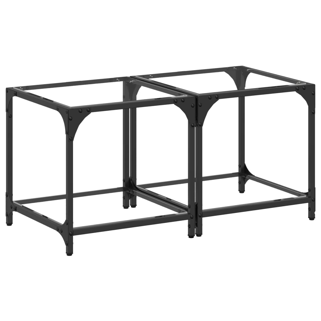 Tables basses avec dessus en verre transparent 2 pcs acier - XIOS