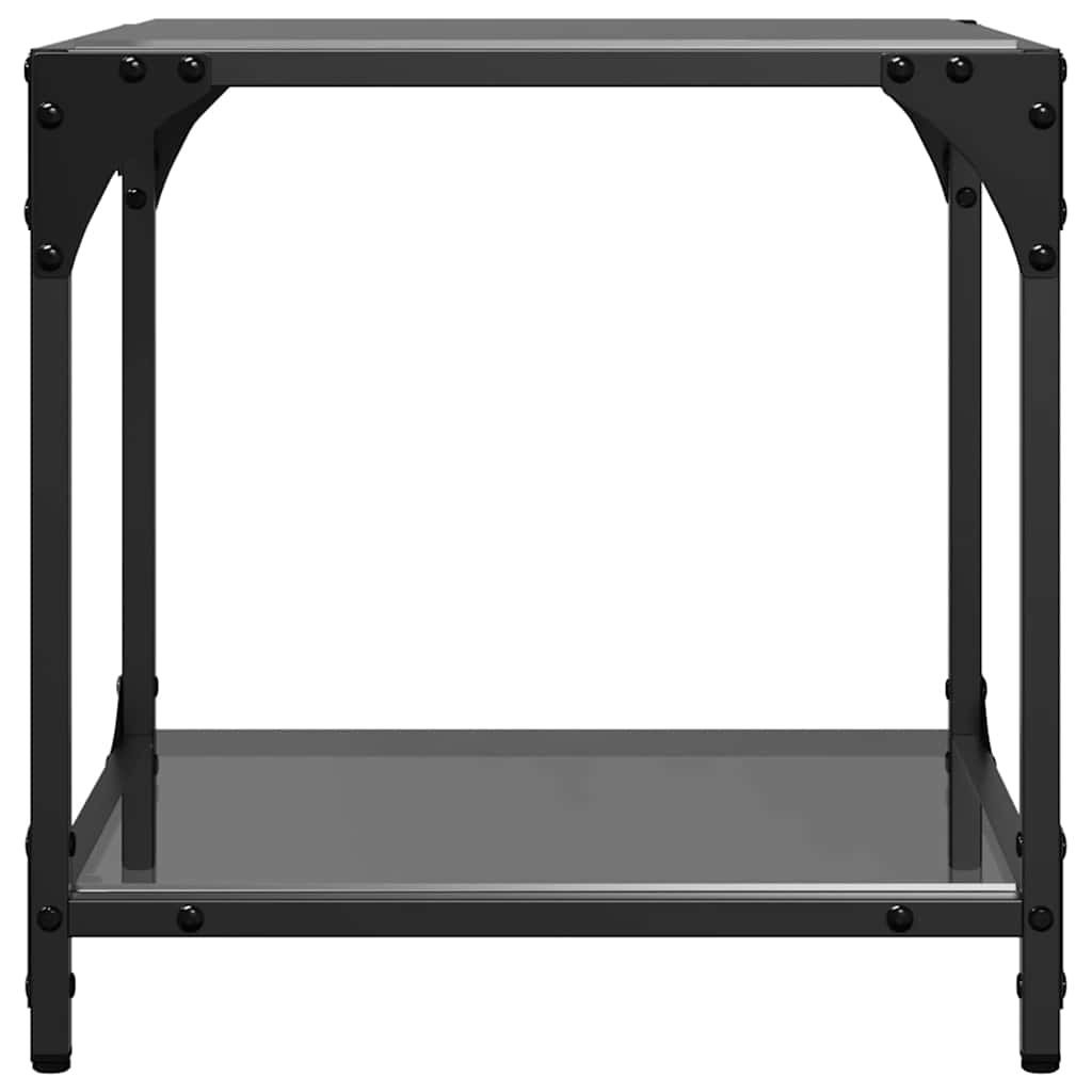 Table basse avec dessus en verre noir 40x40x40 cm acier - XIOS