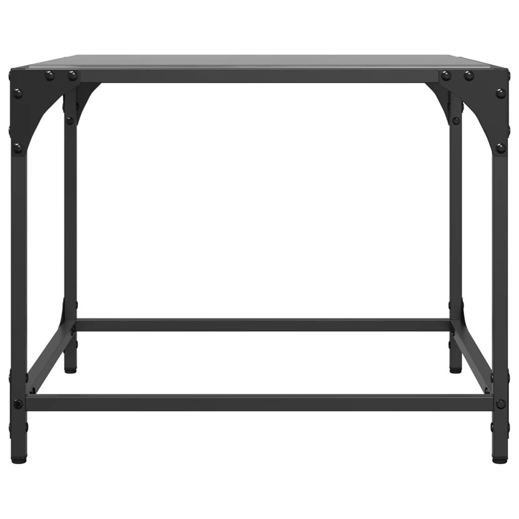 Table basse avec dessus en verre noir 50x50x40 cm acier - XIOS