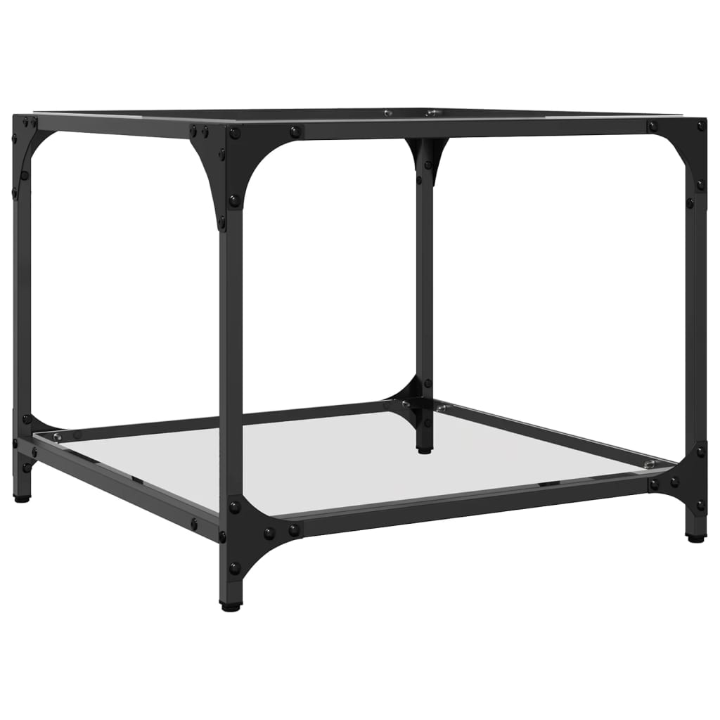 Tables basses avec dessus en verre transparent 2 pcs acier - XIOS