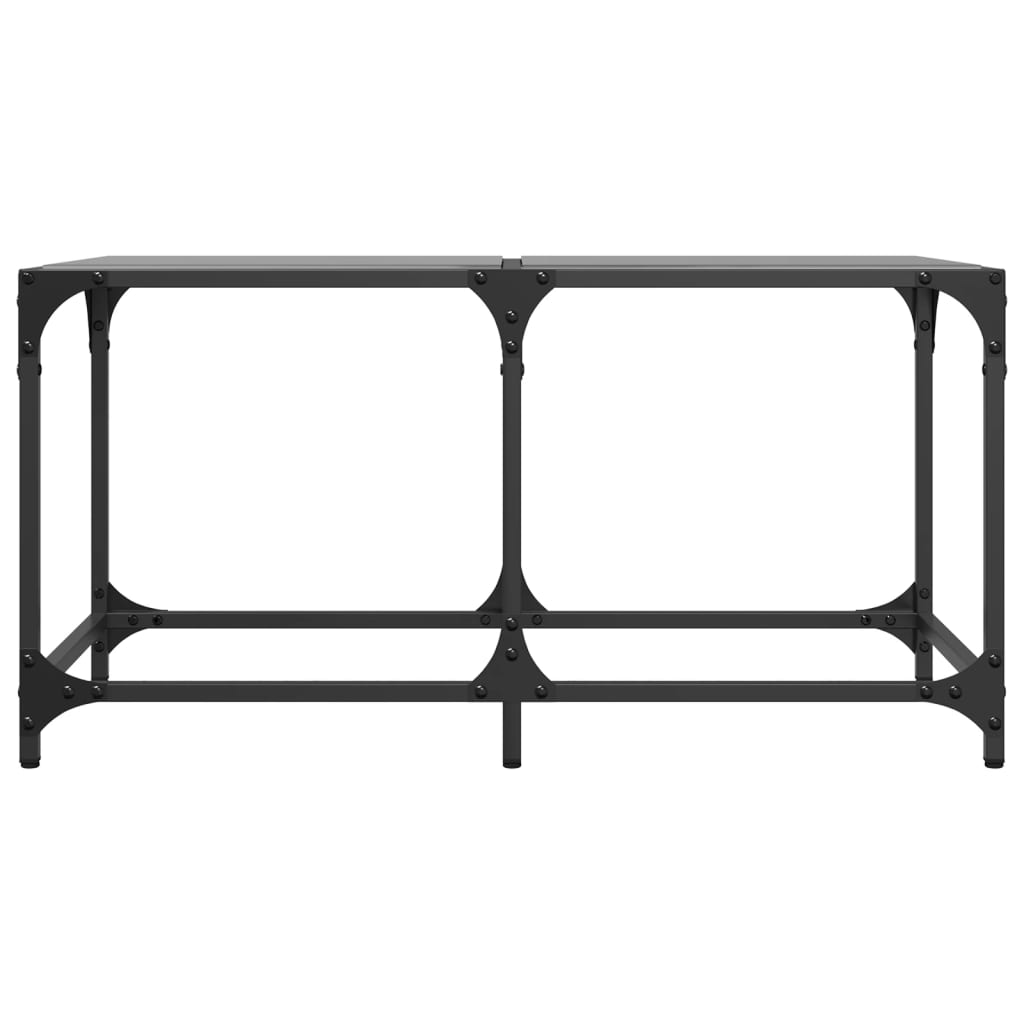 Table basse avec dessus en verre noir 78,5x40x40 cm acier - XIOS