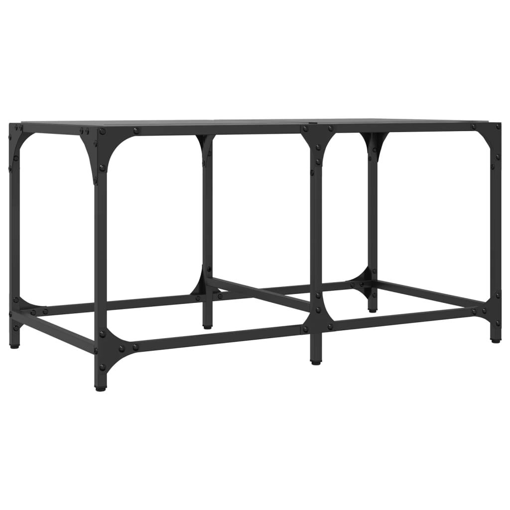 Table basse avec dessus en verre noir 78,5x40x40 cm acier - XIOS