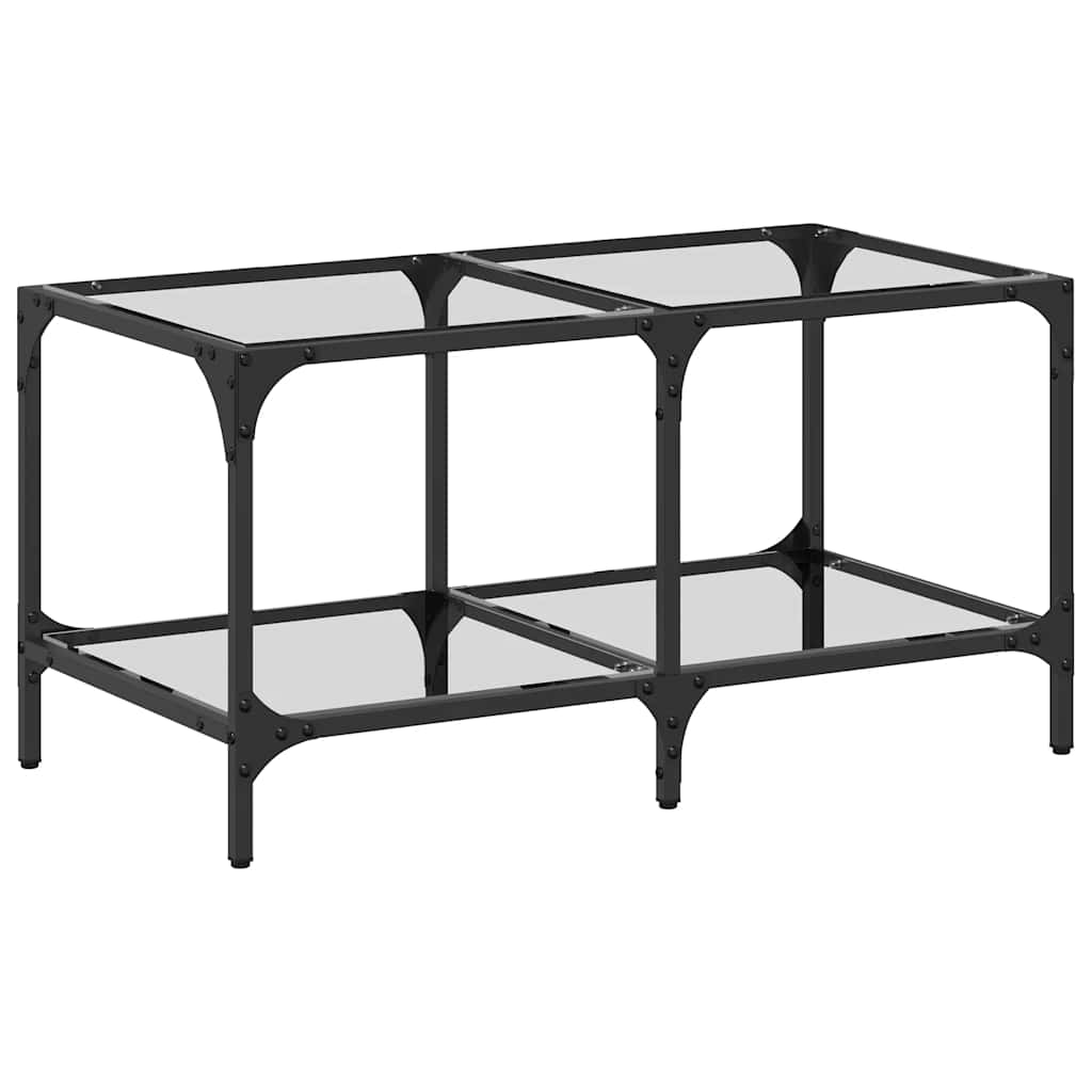 Table basse avec dessus en verre transparent 78,5x40x40cm acier - XIOS