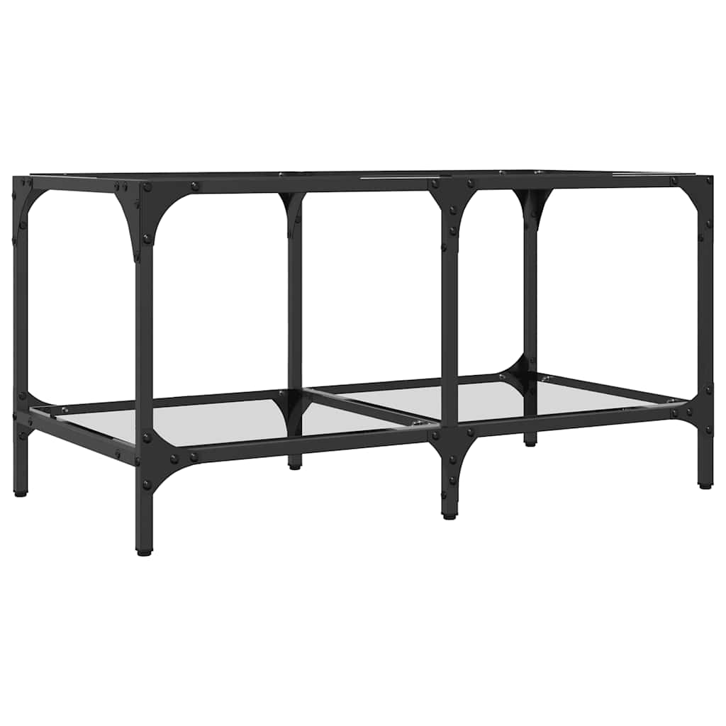 Table basse avec dessus en verre transparent 78,5x40x40cm acier - XIOS