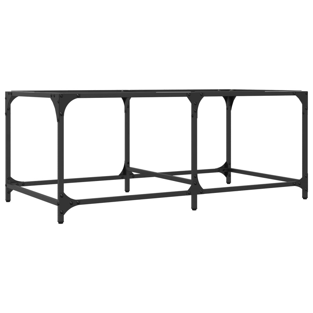 Table basse avec dessus en verre transparent 98,5x50x40cm acier - XIOS