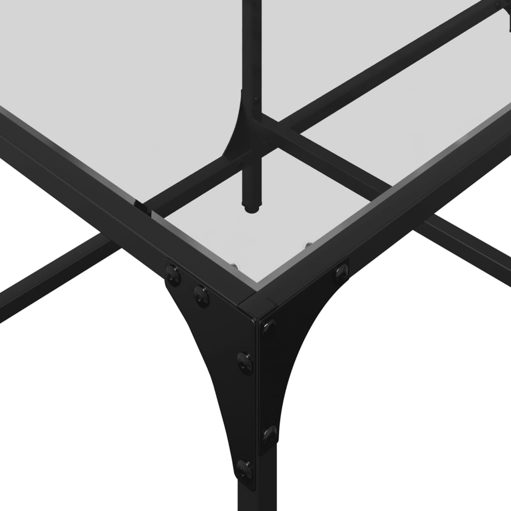 Table basse avec dessus en verre transparent 98,5x50x40cm acier - XIOS