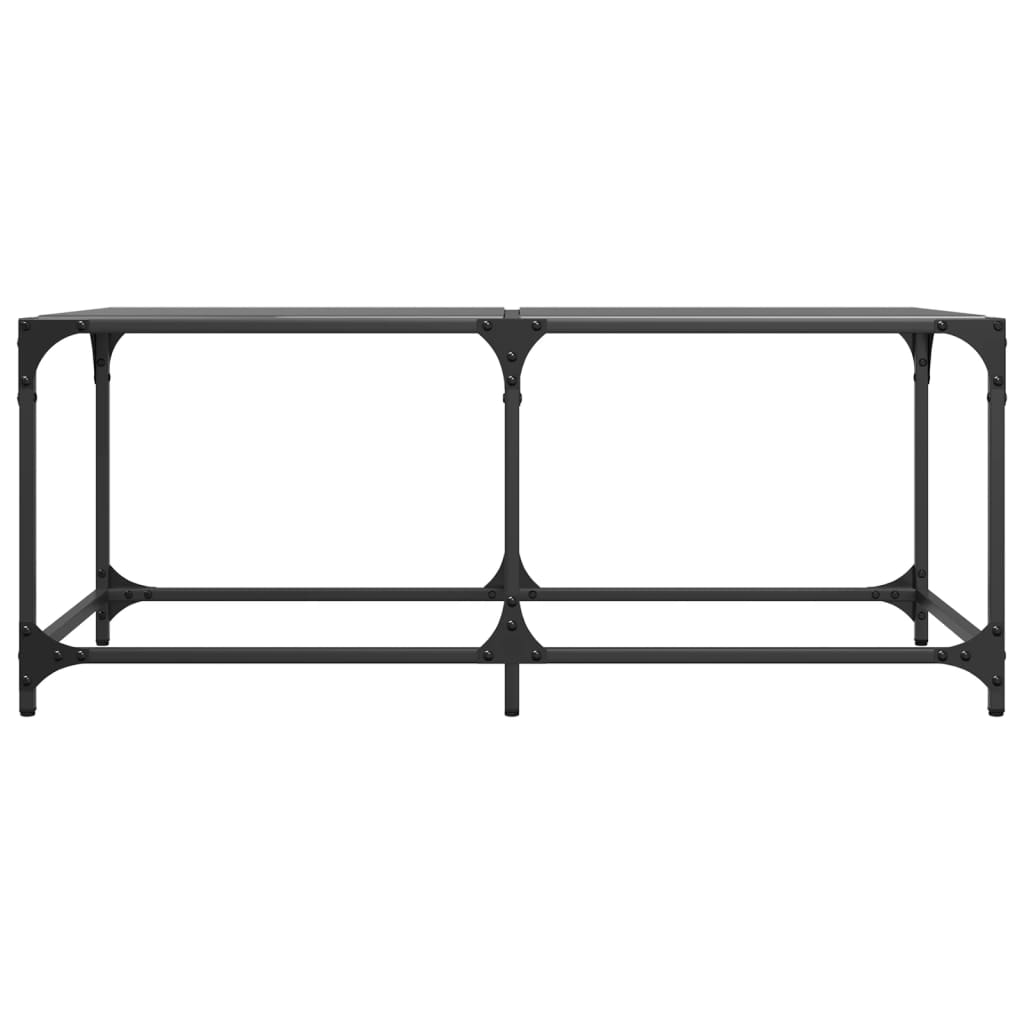 Table basse avec dessus en verre noir 98,5x50x40 cm acier - XIOS