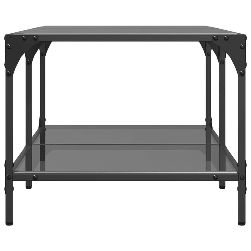Table basse avec dessus en verre noir 98,5x50x40 cm acier - XIOS