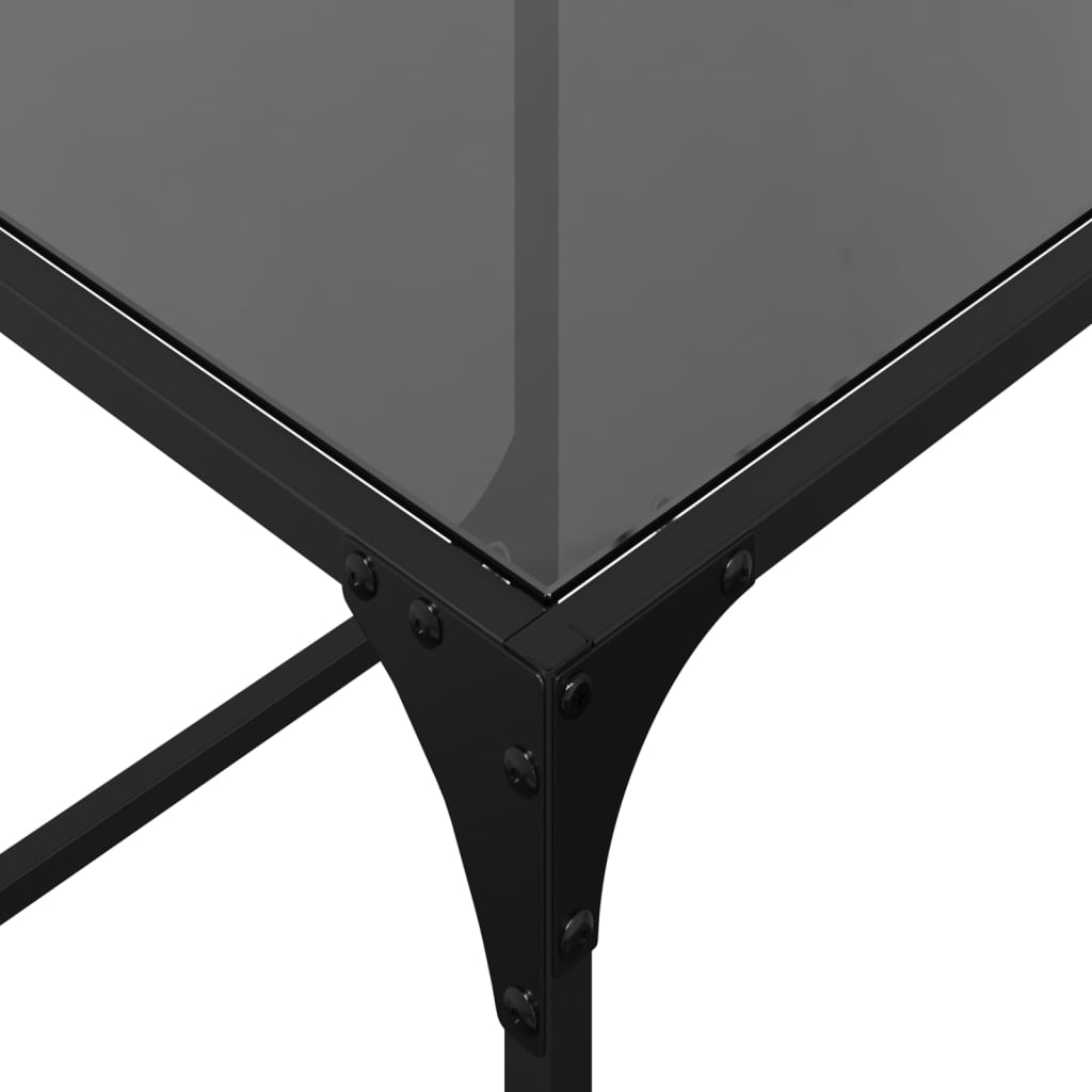 Tables basses gigognes 2 pcs dessus en verre noir acier - XIOS