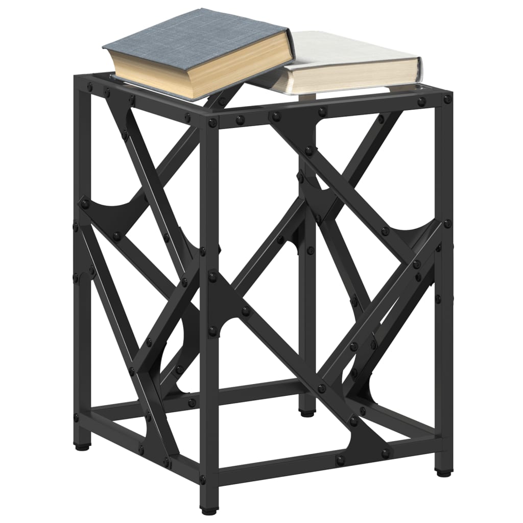 Table basse avec dessus en verre transparent 30x30x41 cm acier - XIOS