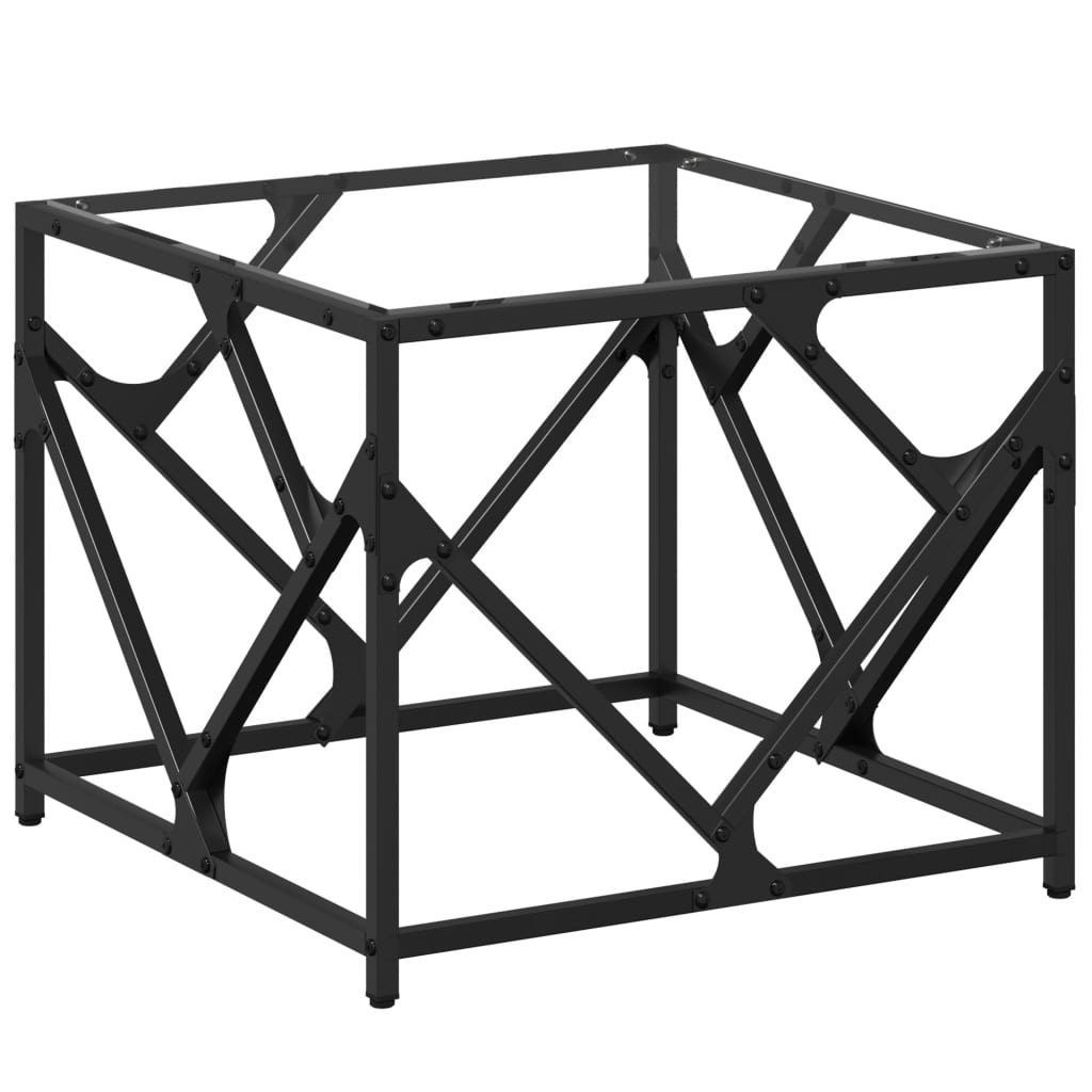 Table basse avec dessus en verre transparent 50x50x41 cm acier - XIOS