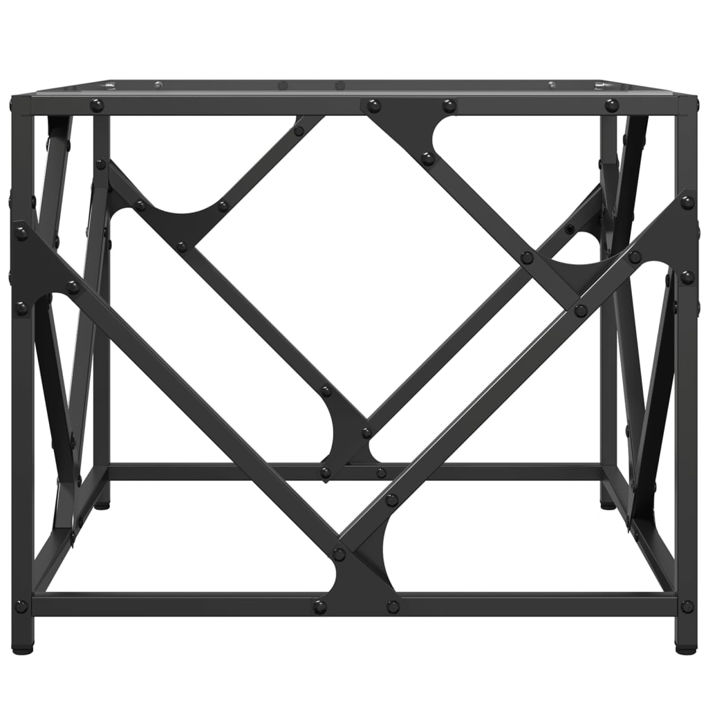 Table basse avec dessus en verre transparent 50x50x41 cm acier - XIOS