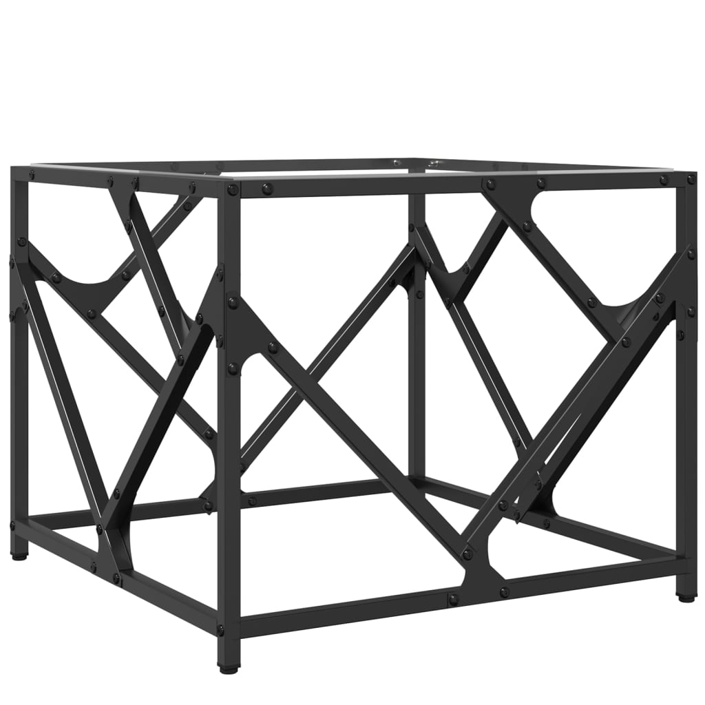 Table basse avec dessus en verre transparent 50x50x41 cm acier - XIOS