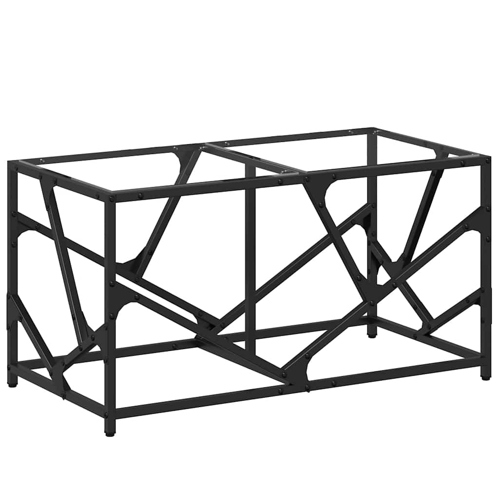 Table basse avec dessus en verre transparent 78,5x40x41cm acier - XIOS