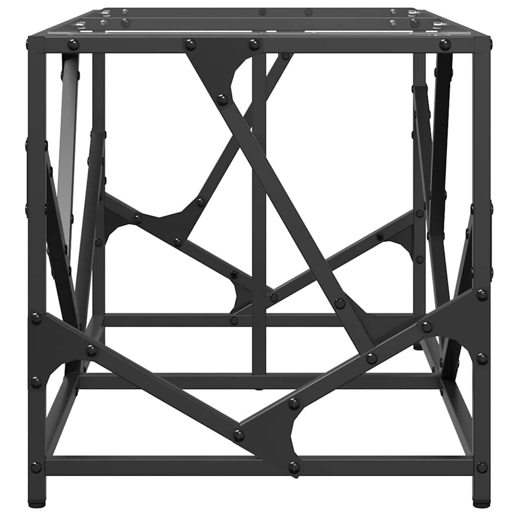 Table basse avec dessus en verre transparent 78,5x40x41cm acier - XIOS