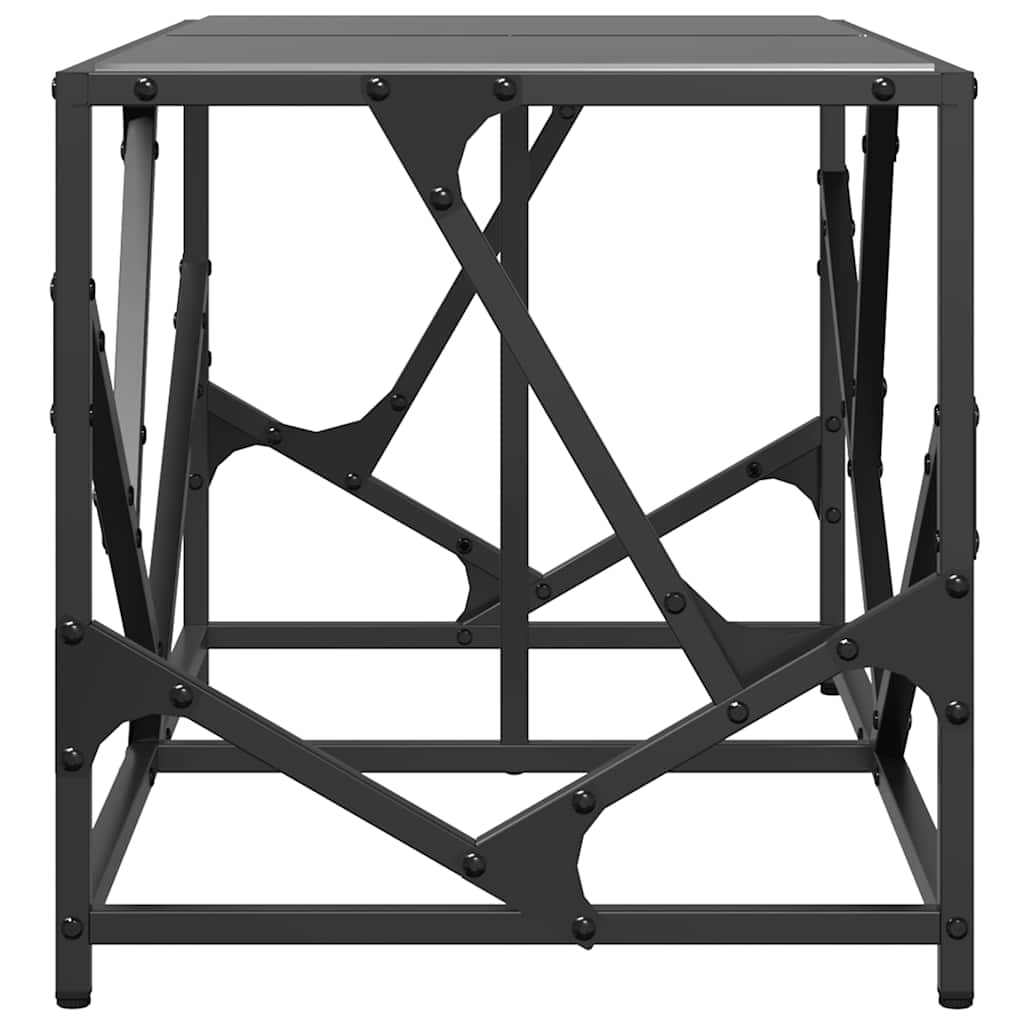 Table basse avec dessus en verre noir 78,5x40x41 cm acier - XIOS