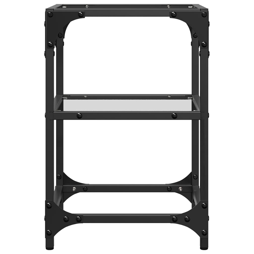 Table basse avec dessus en verre transparent 30x30x45 cm acier - XIOS