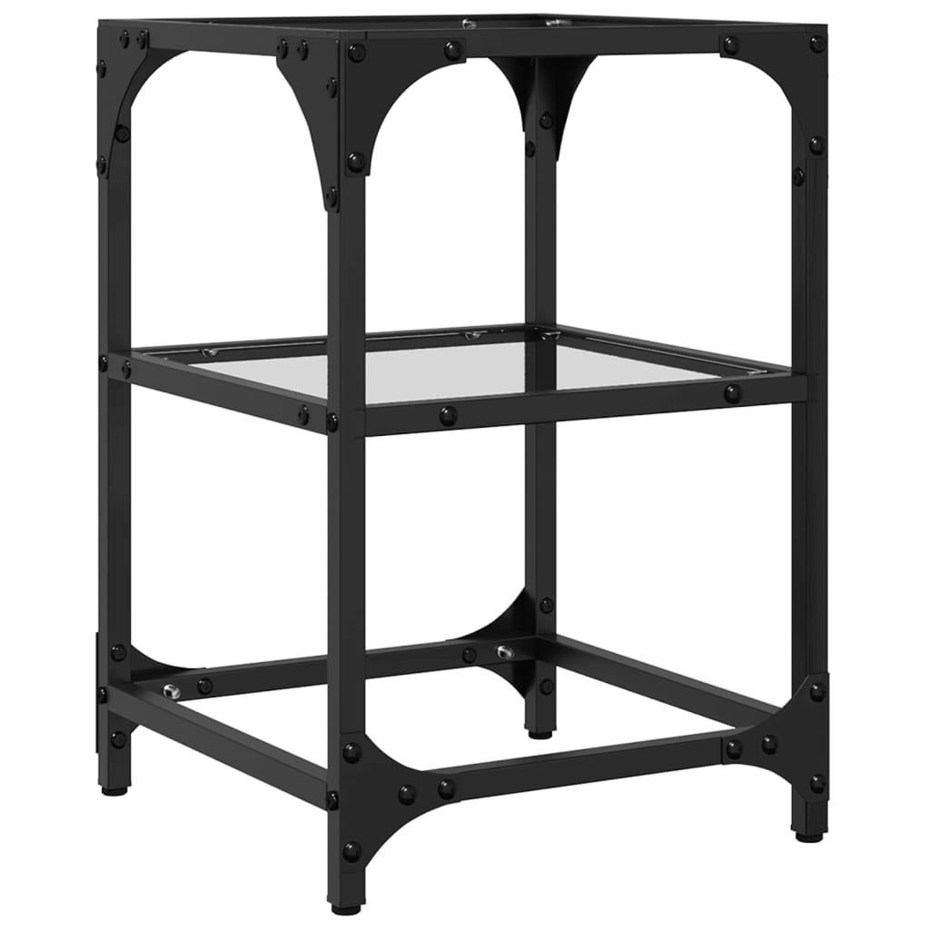 Table basse avec dessus en verre transparent 30x30x45 cm acier - XIOS
