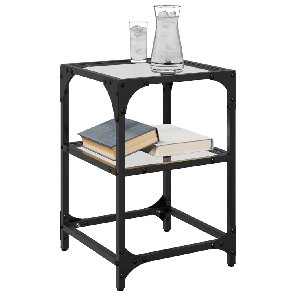 Tables basses avec dessus en verre transparent 2 pcs acier - XIOS