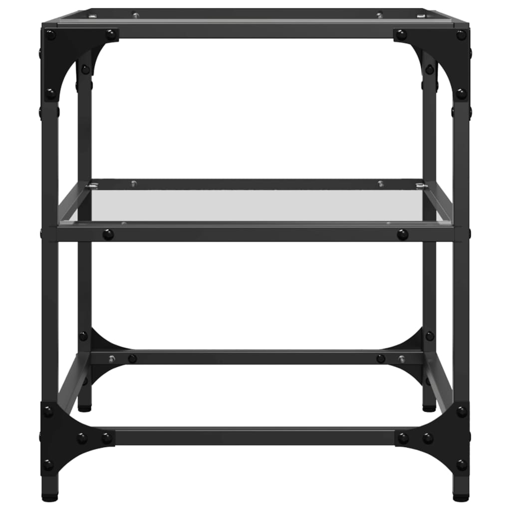 Table basse avec dessus en verre transparent 40x40x45 cm acier - XIOS