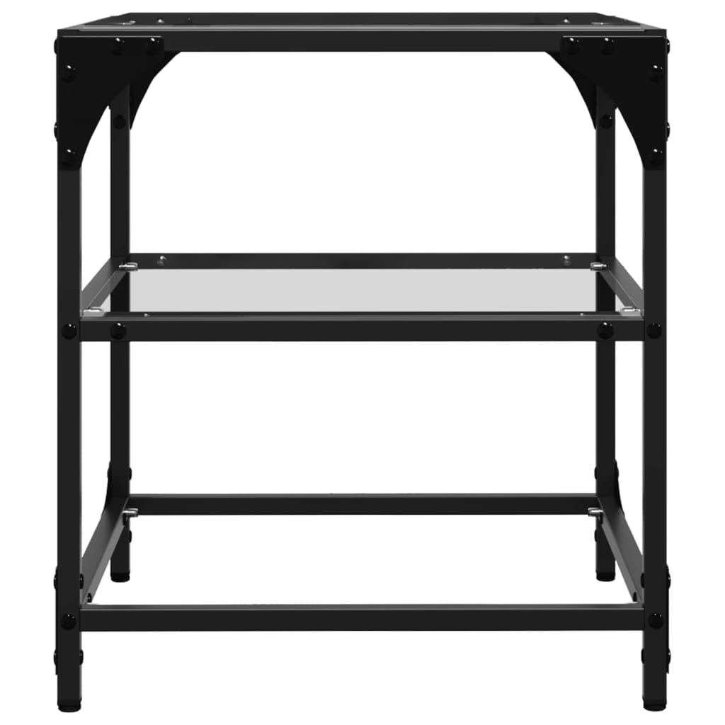 Table basse avec dessus en verre transparent 40x40x45 cm acier - XIOS