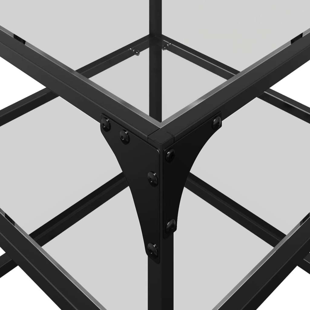 Table basse avec dessus en verre transparent 40x40x45 cm acier - XIOS