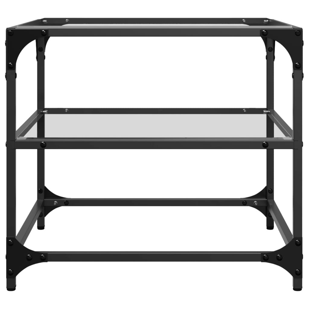 Table basse avec dessus en verre transparent 50x50x45 cm acier - XIOS