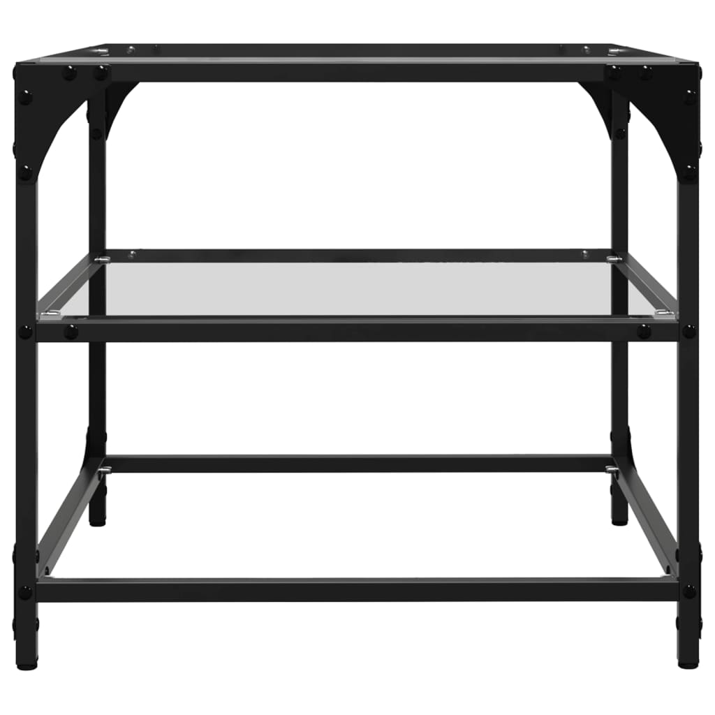 Table basse avec dessus en verre transparent 50x50x45 cm acier - XIOS