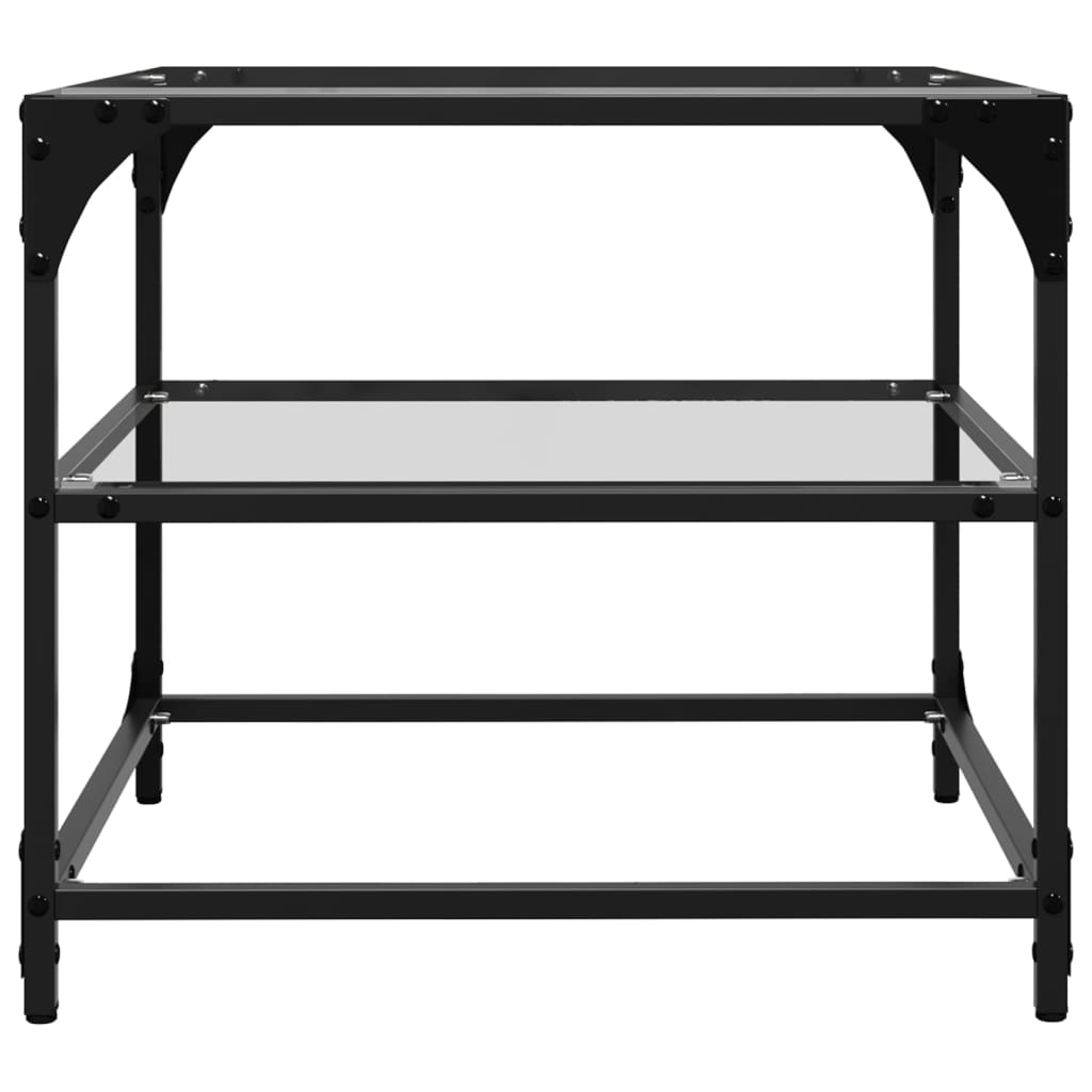 Tables basses avec dessus en verre transparent 2 pcs acier - XIOS