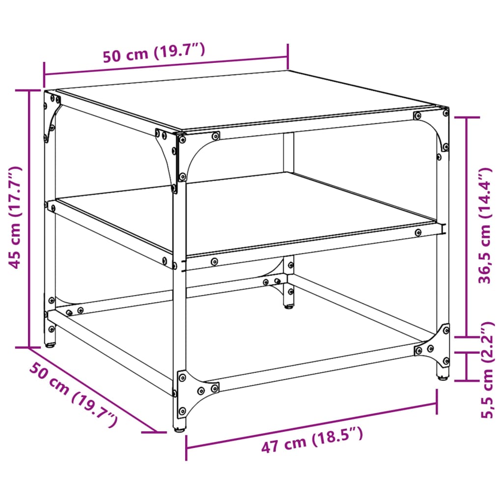 Tables basses avec dessus en verre transparent 2 pcs acier - XIOS
